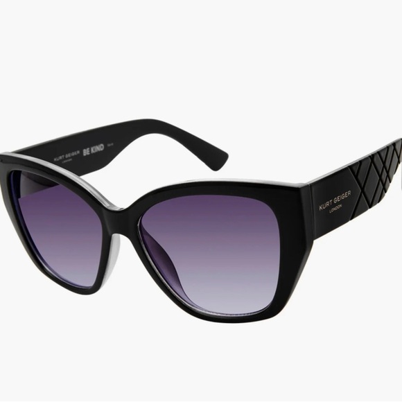 Kurt Geiger Black Oversized Sunglasses - Picture 1 of 10
